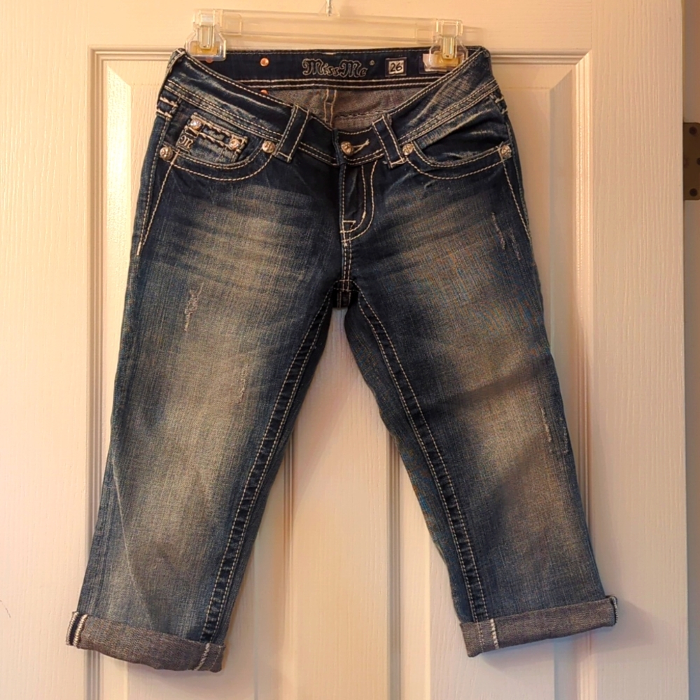 Miss Me Blue Cropped Jeans